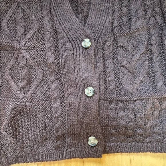 Dex Soft Brown Chunky Knit Cardigan - Picture 4 of 6